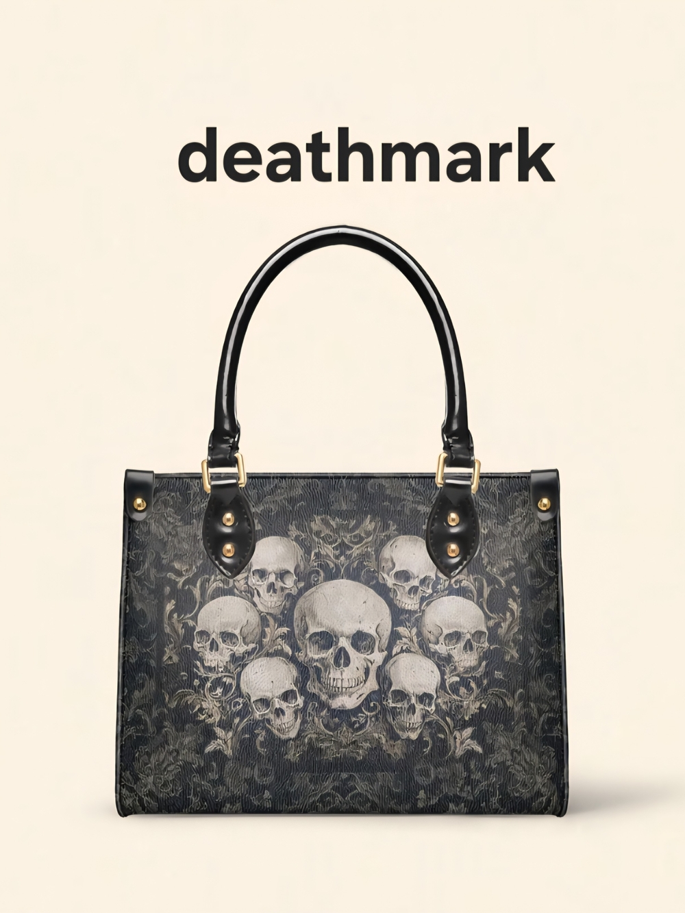 Deathmark Black Skull Print Bag